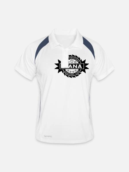 DIANA star original 1c - Männer Polo atmungsaktiv - Weiß/Navy - Vorne