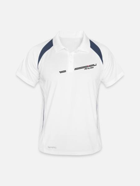i love my bike - Polo respirant Homme - blanc/marine - Devant