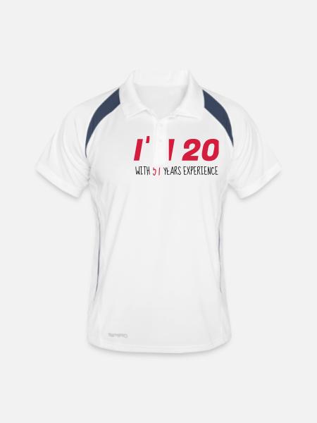 77 / anniversaire / Sport / Fête / soixante - Polo respirant Homme - blanc/marine - Devant