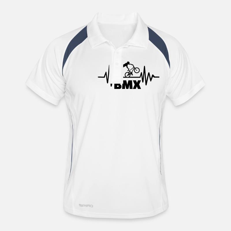 BMX - Men's Polo breathable - white/navy