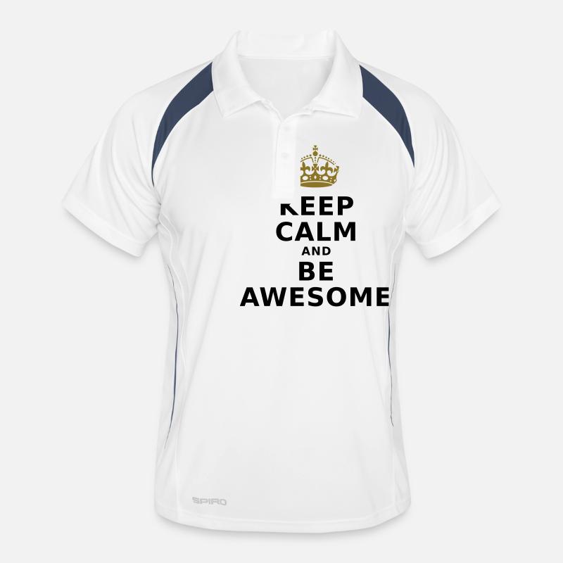 KEEP CALM AND BE AWESOME Männer Polo atmungsaktiv