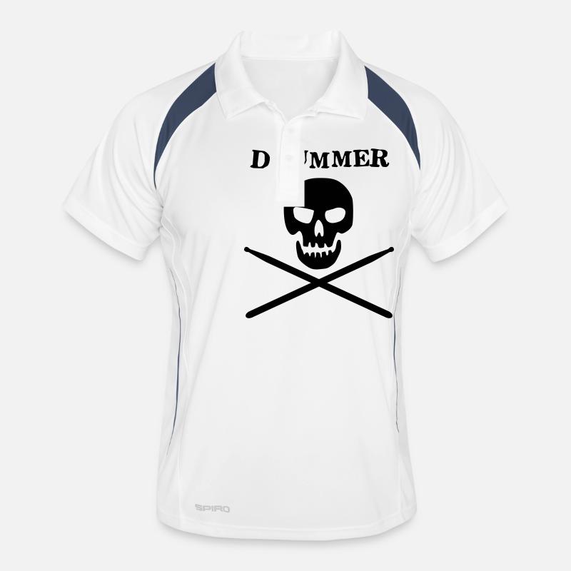 drummer - Männer Polo atmungsaktiv - Weiß/Navy