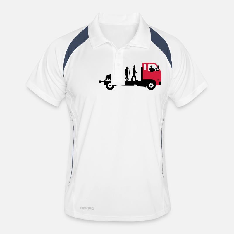 evolution_of_man_trucker_112013_a_2c - Männer Polo atmungsaktiv - Weiß/Navy