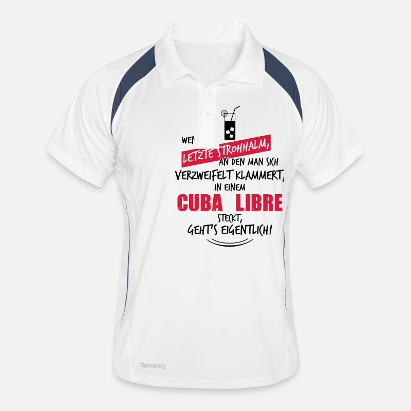 Letzter Strohhalm Cuba Libre - Männer Polo atmungsaktiv - Weiß/Navy