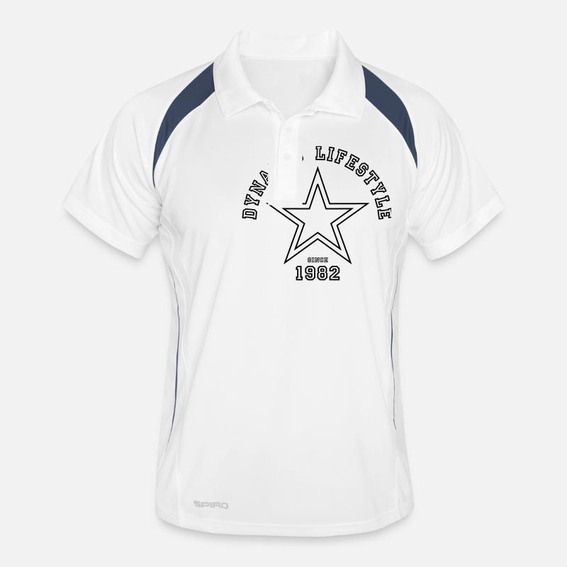 Dynamic Lifestyle 1982 - Männer Polo atmungsaktiv - Weiß/Navy