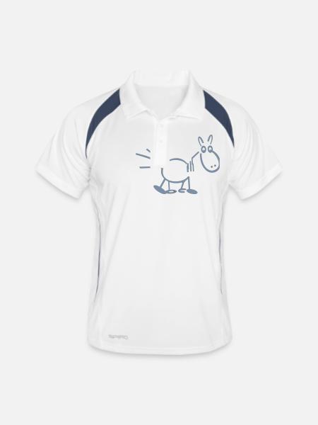 Cheval Horse 01 - Polo respirant Homme - blanc/marine - Devant