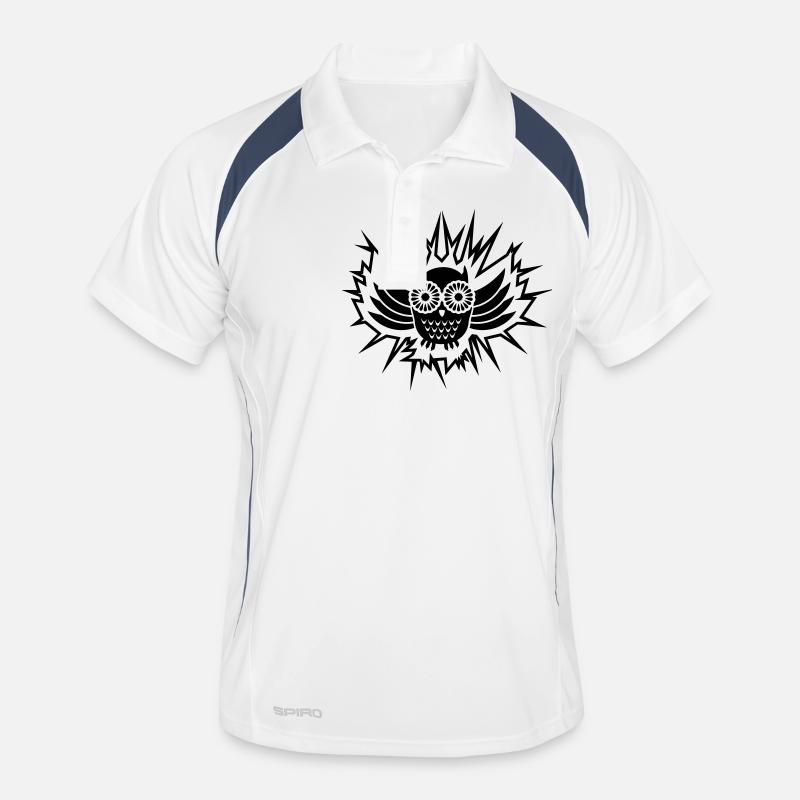 Eule / owl (1c) - Men's Polo breathable - white/navy
