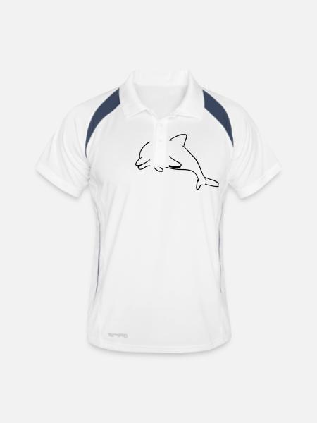 delfin douce mer - Polo respirant Homme - blanc/marine - Devant