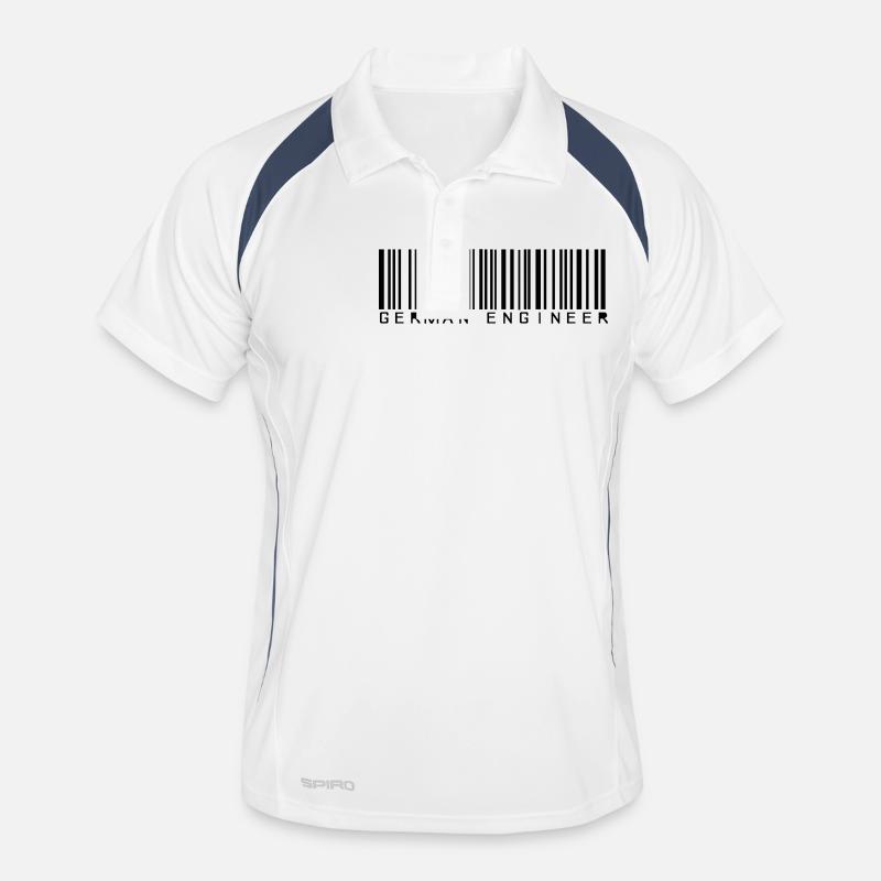 German Engineer - Männer Polo atmungsaktiv - Weiß/Navy