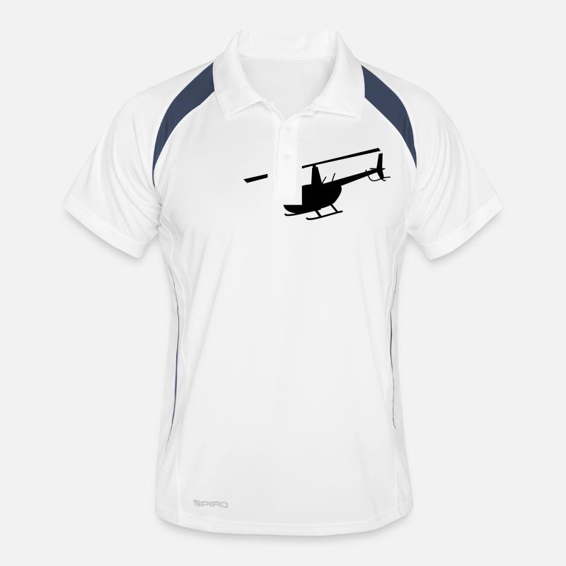 R44 - Männer Polo atmungsaktiv - Weiß/Navy