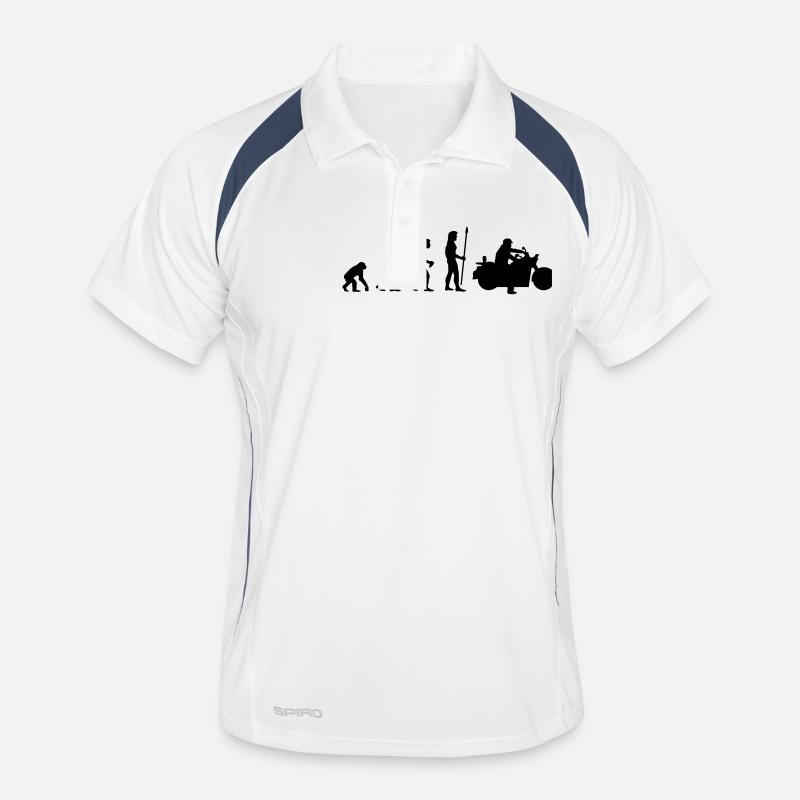 evolution_motorbike2 - Männer Polo atmungsaktiv - Weiß/Navy