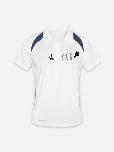 boarders evolution - Männer Polo atmungsaktiv - Weiß/Navy