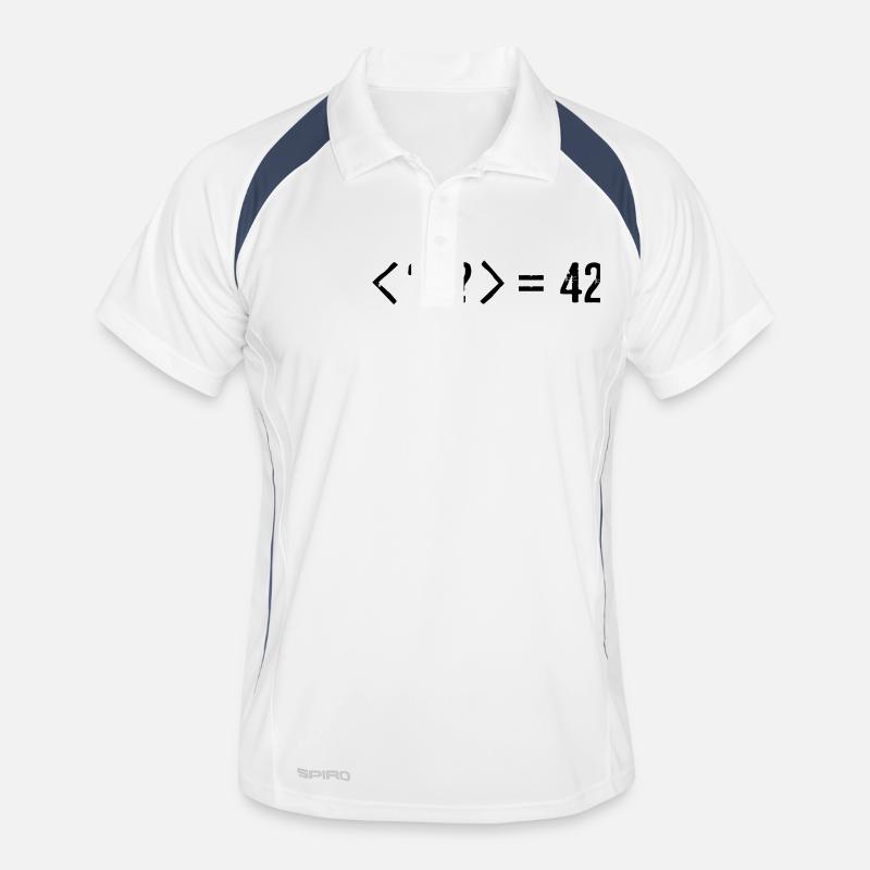 Best Quantum Joke Ever: Bra-Ket = 42 (Grunge) - Men's Polo breathable - white/navy