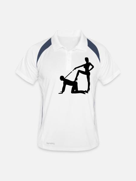 Wedding marriage bachelorette party stag hen night - Men's Polo breathable - white/navy - Front