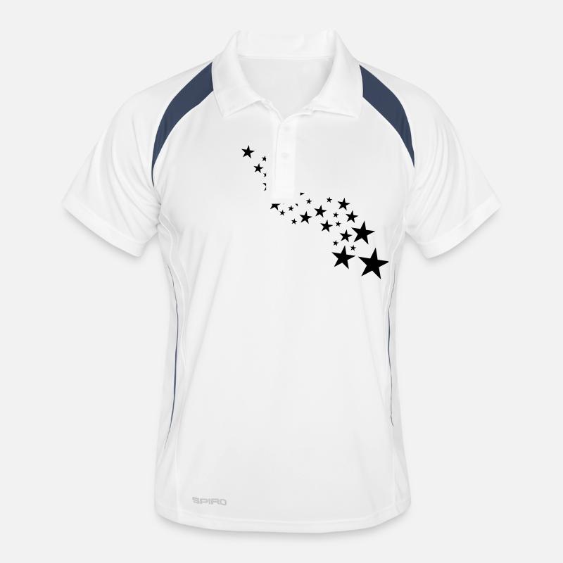 sterne - Männer Polo atmungsaktiv - Weiß/Navy