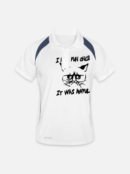I had fun once it was awful - Männer Polo atmungsaktiv - Weiß/Navy - Vorne