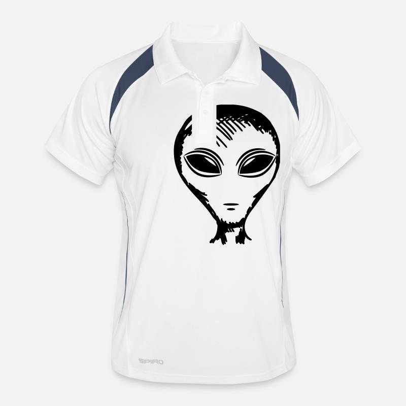 alien face - Men's Polo breathable - white/navy