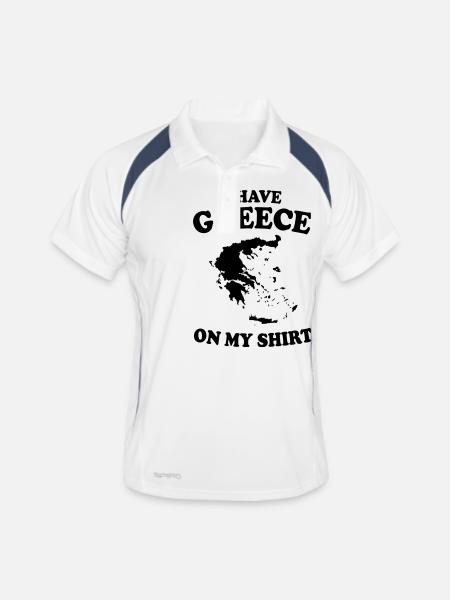 I Have Greece On My Shirt - Men's Polo breathable - white/navy - Front