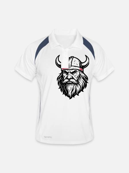 Casque Viking Odin - Polo respirant Homme - blanc/marine - Devant