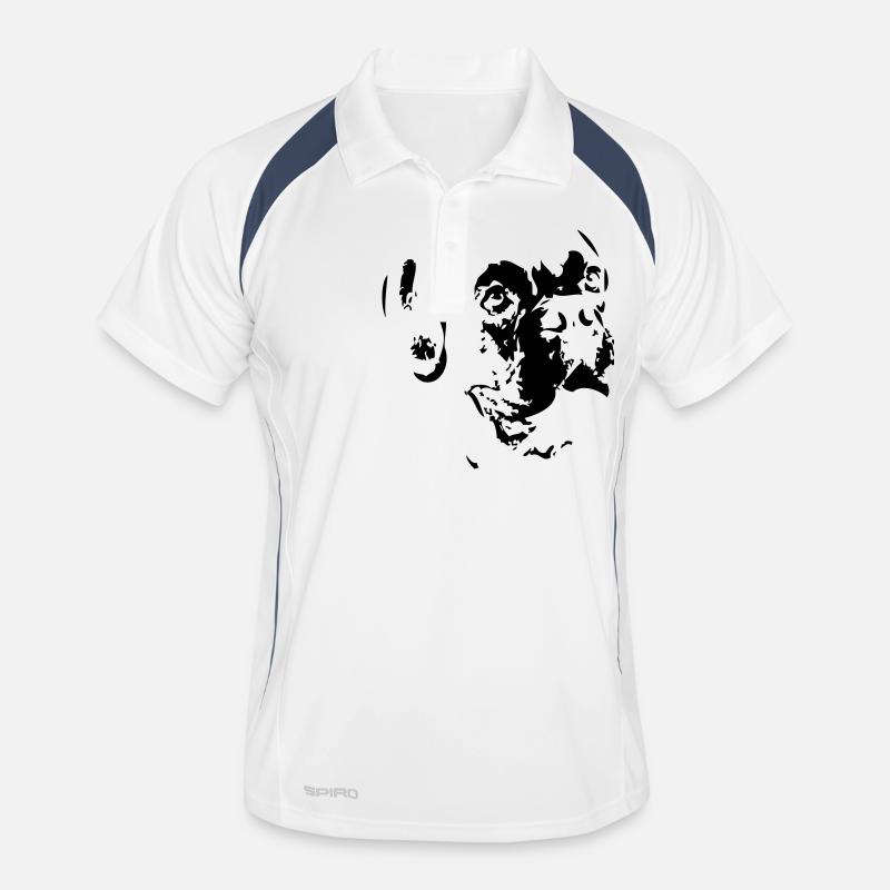 Boxer - Männer Polo atmungsaktiv - Weiß/Navy