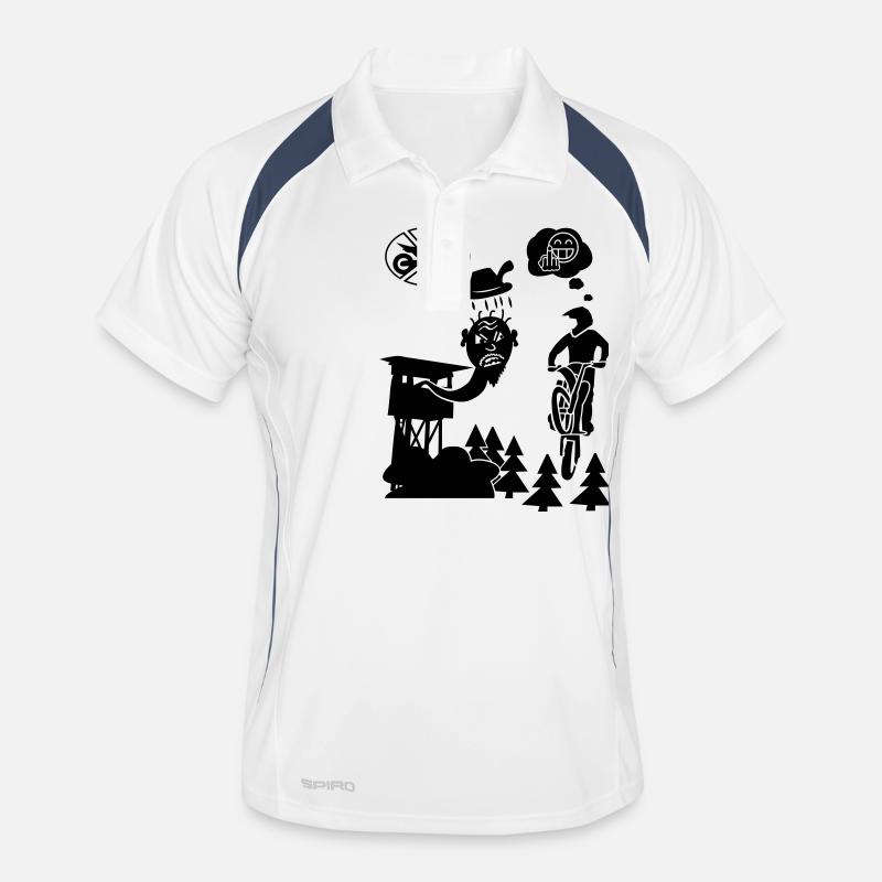 Biker vs. Hunter - Männer Polo atmungsaktiv - Weiß/Navy