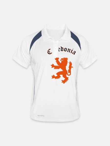 Caledonia - Männer Polo atmungsaktiv - Weiß/Navy - Vorne