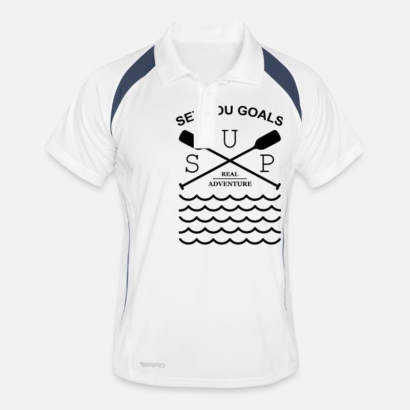 Stand Up Paddling - Männer Polo atmungsaktiv - Weiß/Navy