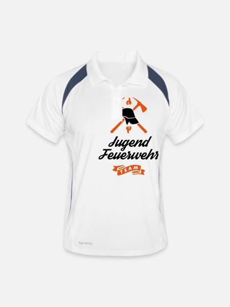 jugendfeuerwehr team - Männer Polo atmungsaktiv - Weiß/Navy