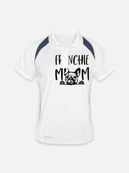 maman frenchie - Polo respirant Homme - blanc/marine