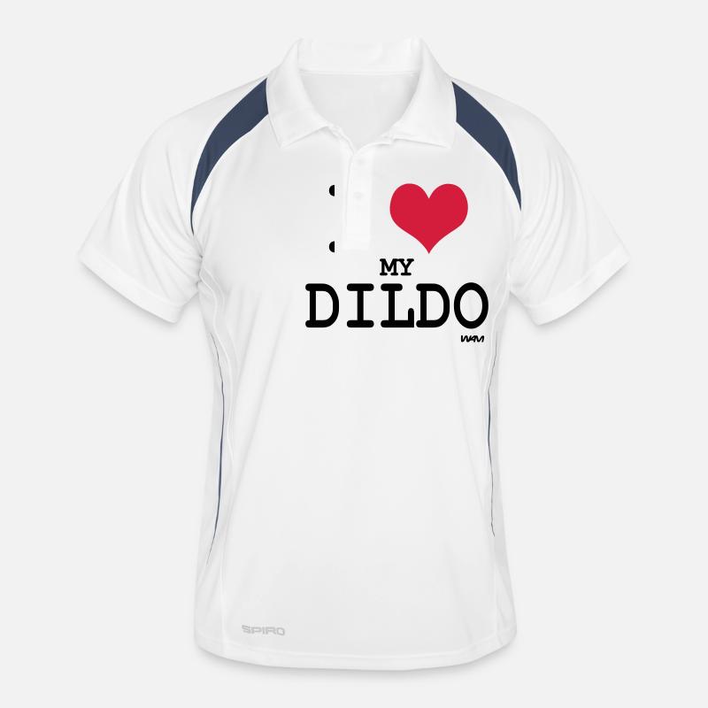 Jeg elsker min dildo - Polo til herrer åndbar - hvid/marineblå