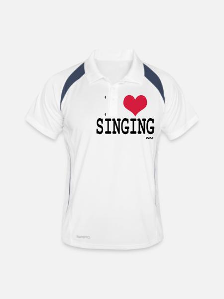 singing - Men's Polo breathable - white/navy - Front