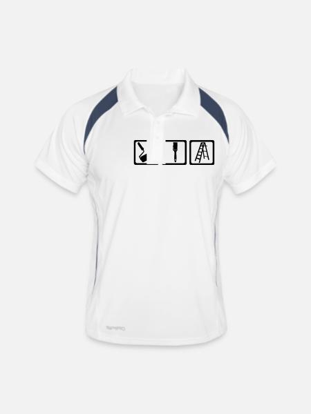 Peindre - Peintre - Polo respirant Homme - blanc/marine - Devant