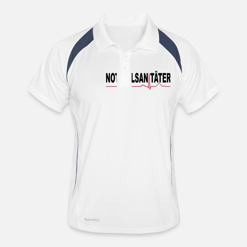 Notfallsanitäter - Männer Polo atmungsaktiv - Weiß/Navy