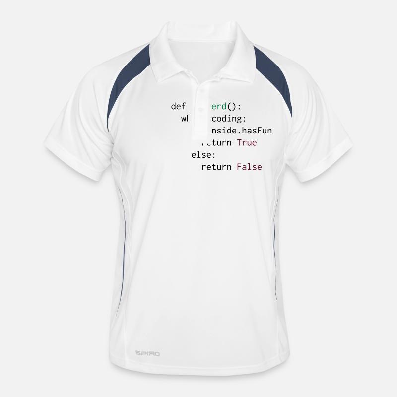 Python Definition von Nerd - Männer Polo atmungsaktiv - Weiß/Navy