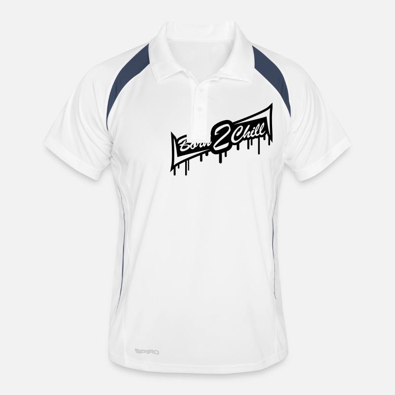 Born 2 Chill - Men's Polo breathable - white/navy