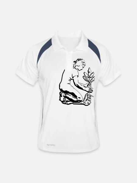 Bundesstaat Deutschland - Männer Polo atmungsaktiv - Weiß/Navy - Vorne
