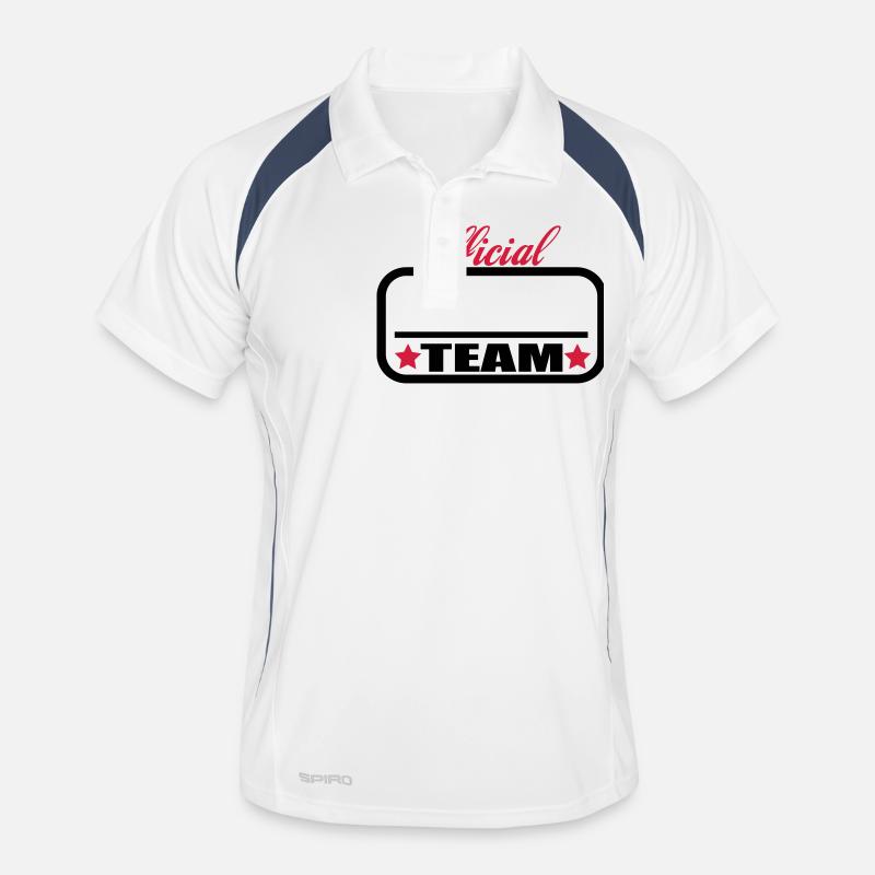 team rahmen - Männer Polo atmungsaktiv - Weiß/Navy