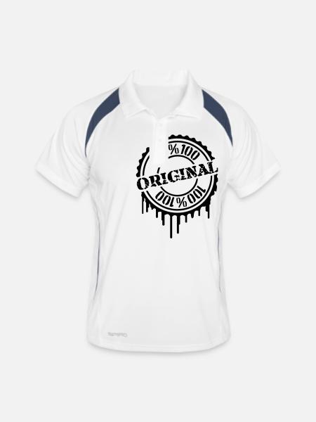Cool 100% Original Stempel - Men's Polo breathable - white/navy - Front
