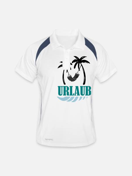 Palmiers Vacances Relax - Polo respirant Homme - blanc/marine - Devant