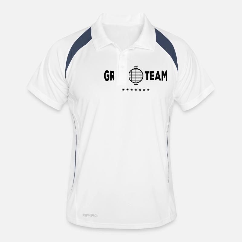 grill team - Männer Polo atmungsaktiv - Weiß/Navy