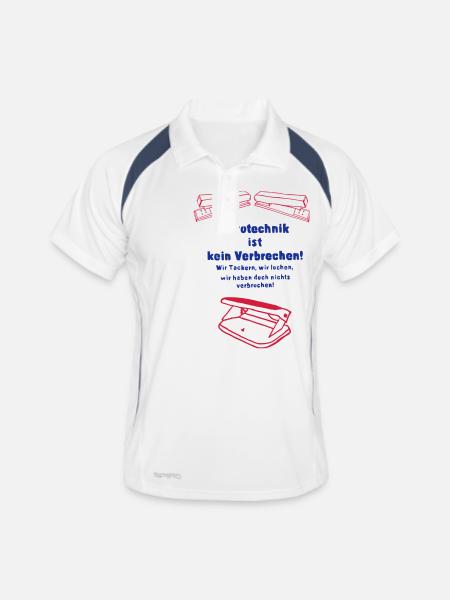 technologies de l'Office n'est pas un crime! - Polo respirant Homme - blanc/marine - Devant
