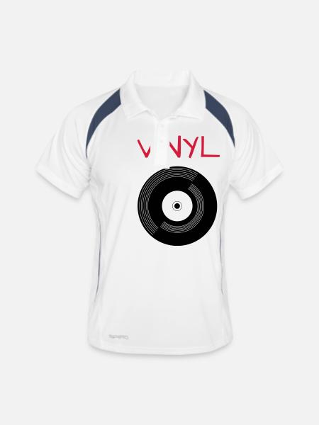 Vinyl - Männer Polo atmungsaktiv - Weiß/Navy - Vorne