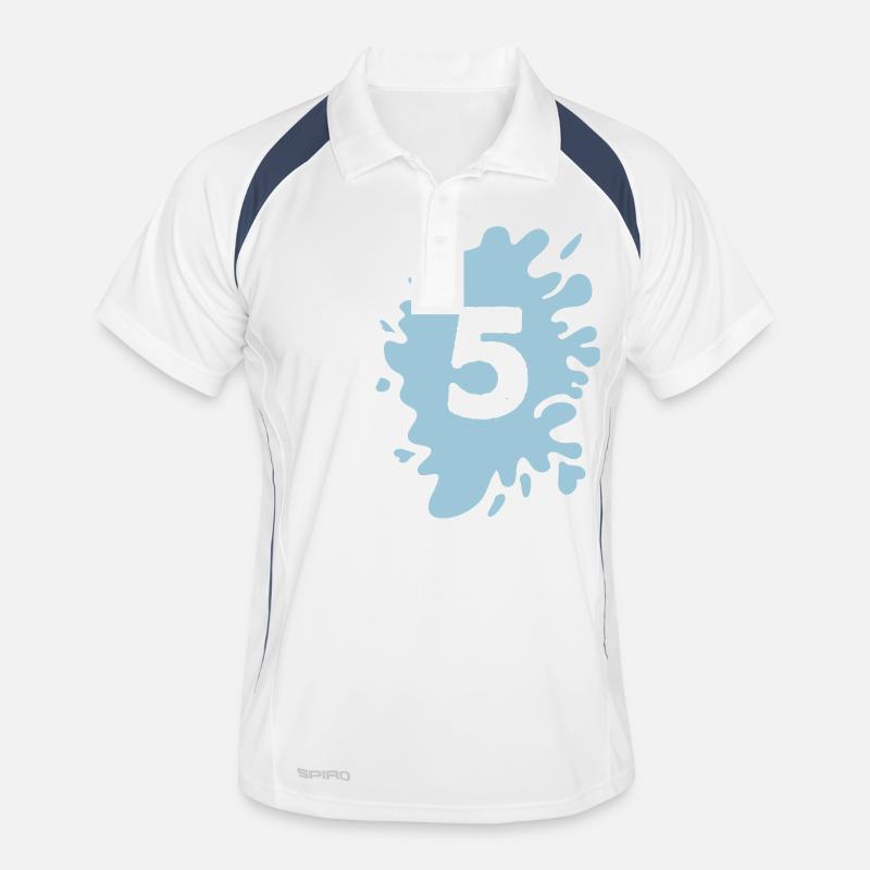 klecks 5 - Männer Polo atmungsaktiv - Weiß/Navy