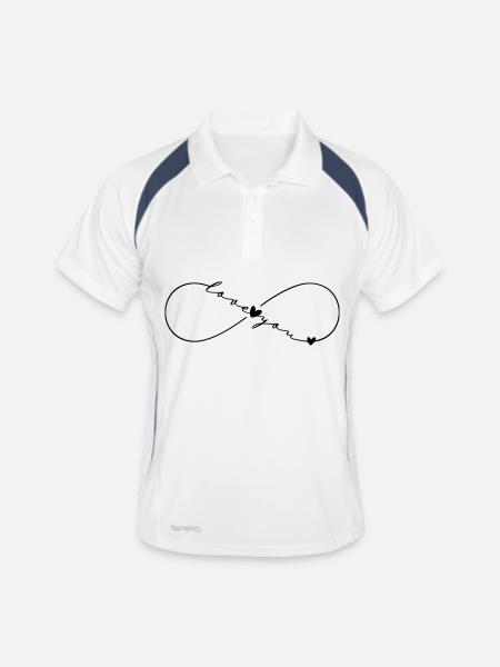 Symbole de l’infini Love You - Polo respirant Homme - blanc/marine - Devant