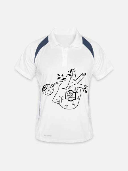 Parfum organique - Polo respirant Homme - blanc/marine - Devant