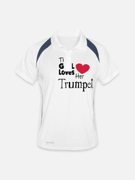 This Girl Loves Her Trumpet - Men's Polo breathable - white/navy - Front