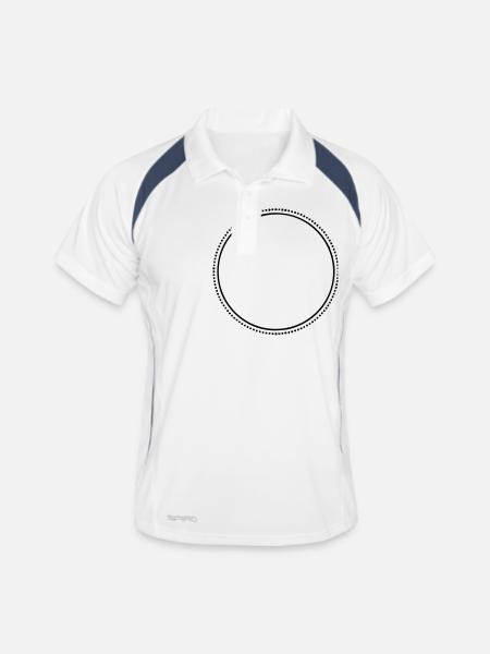 circle 4 ur design ★ Kreis - Männer Polo atmungsaktiv - Weiß/Navy - Vorne