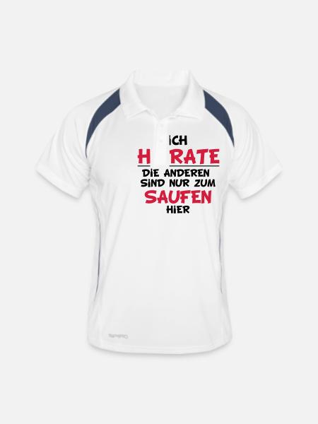 ich_heirate02 - Männer Polo atmungsaktiv - Weiß/Navy