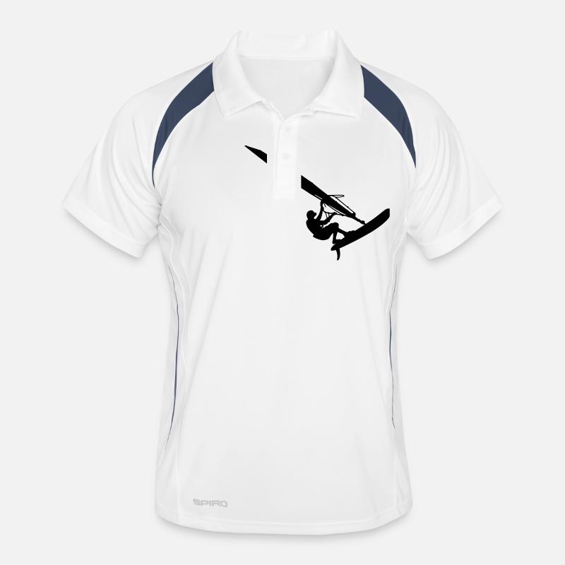 Windsurfer (Vector) - Männer Polo atmungsaktiv - Weiß/Navy