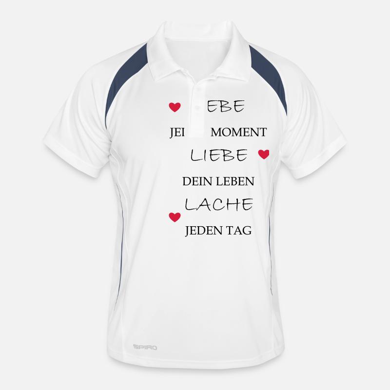 lebe liebe lache Männer Polo atmungsaktiv